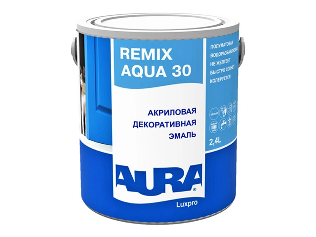 Эмаль акрил AURA LUXPRO REMIX AQUA 30 2,4л