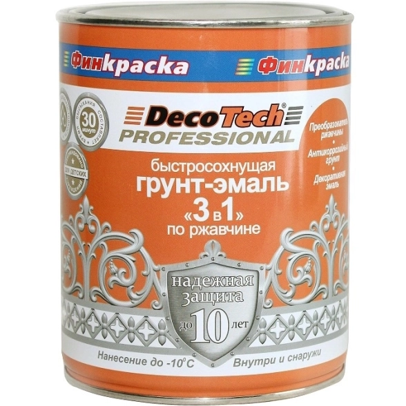 Эмаль DecoTech 3в1 белая 0,9кг