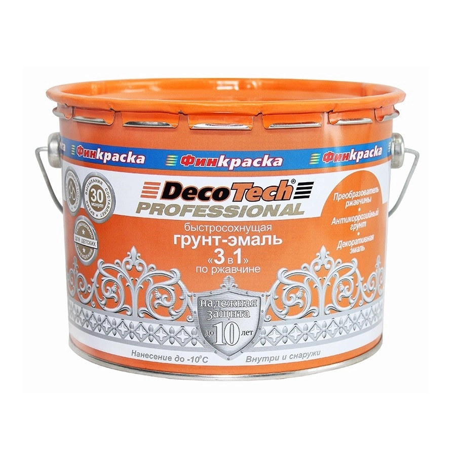 Эмаль DecoTech 3в1 белая 1,8кг
