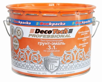 Эмаль DecoTech 3в1 серая RAL7004 1,8кг