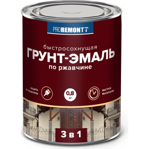 Грунт-эмаль 3в1 PROREMONTT белая мат. 0,8кг
