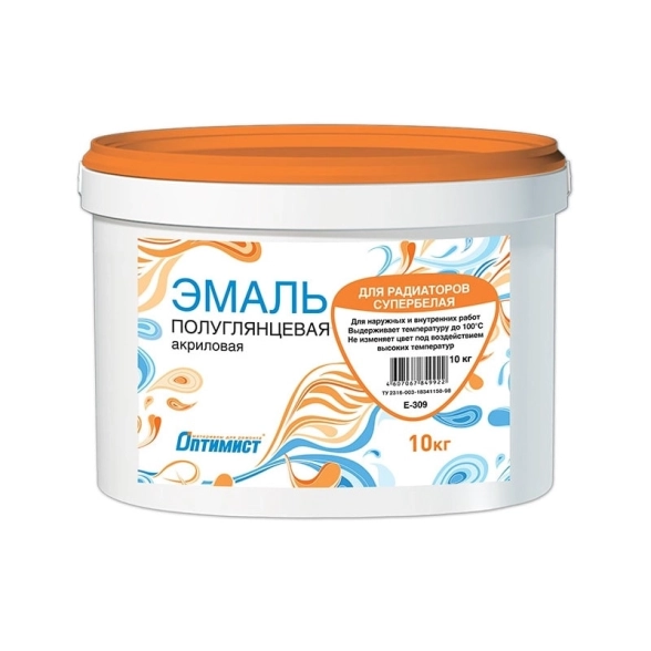 Эмаль д/радиаторов Оптимист акрил. п/гл с/бел. 3кг