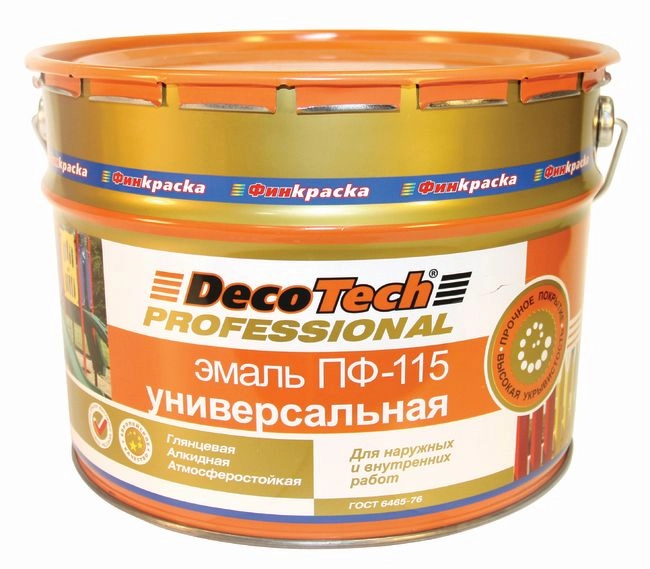 Эмаль DecoTech ПФ-115 гл.желтая 2,8кг