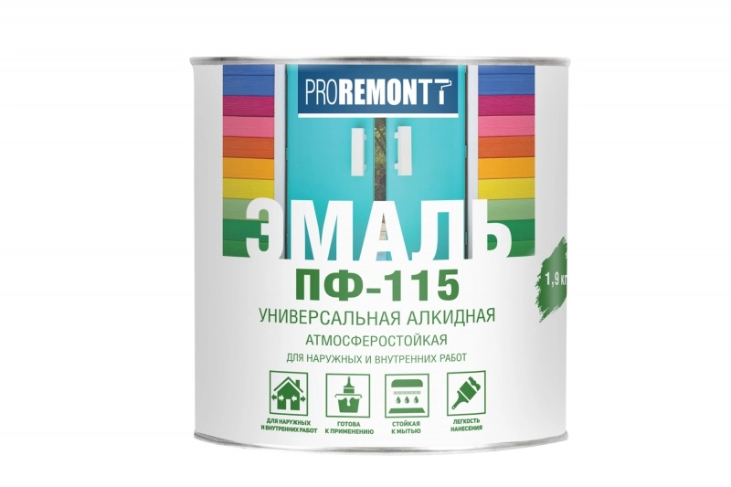 Эмаль проремонт ПФ-115 красная 1.9кг
