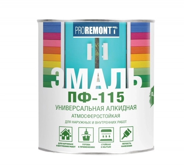 Эмаль проремонт ПФ-115 черная 0,9кг