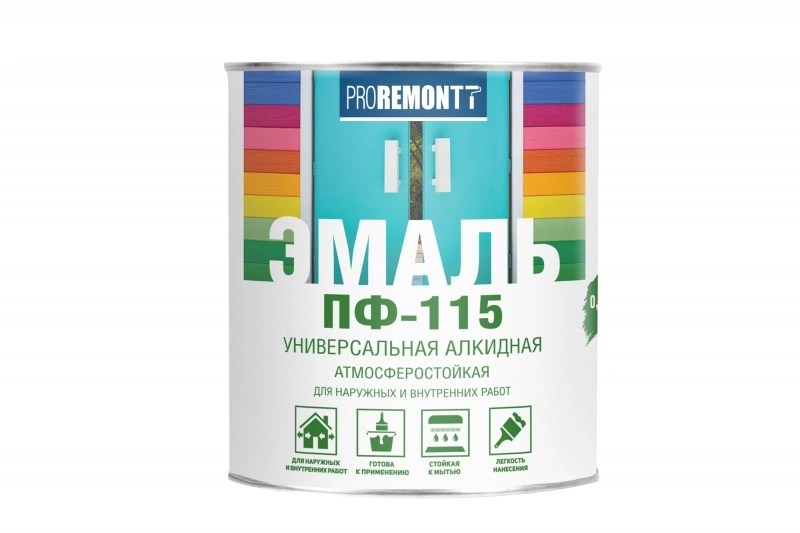 Эмаль проремонт ПФ-115 черная 0,9кг