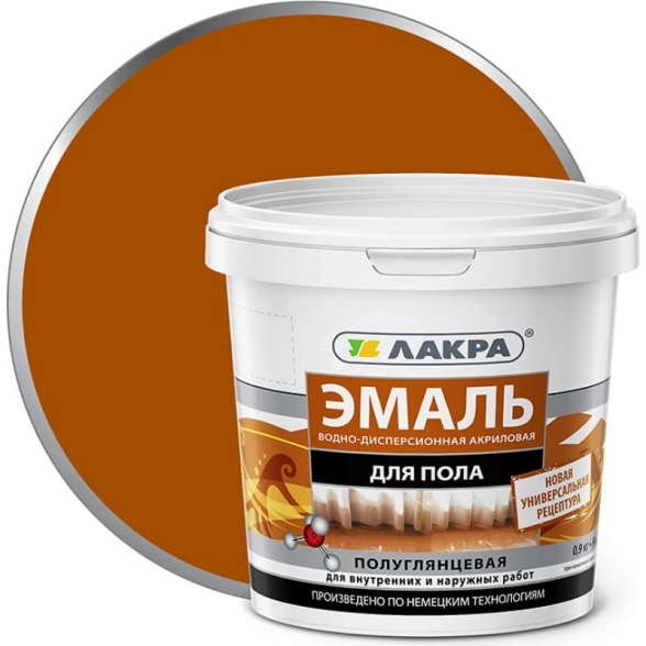 Эмаль Лакра акрил.д/пола желто-кор. 0,9кг