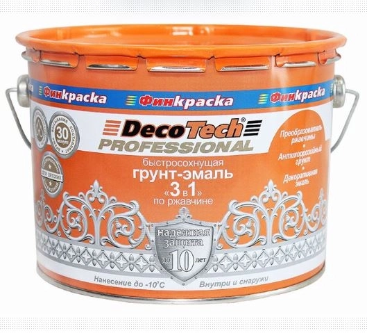Эмаль DecoTech 3в1 белая 10кг