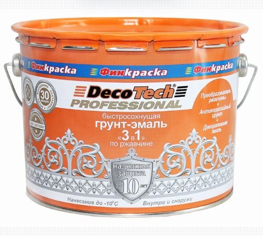 Эмаль DecoTech 3в1 белая 10кг