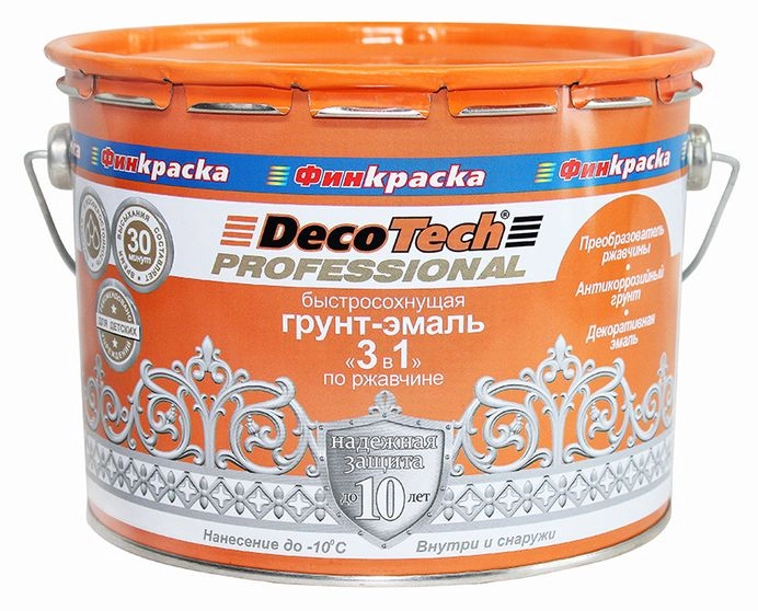 Эмаль DecoTech 3в1 ярко-желтый RAL1021 10кг
