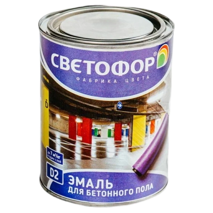 Эмаль Светофор D2 для бет.пола серая 3кг
