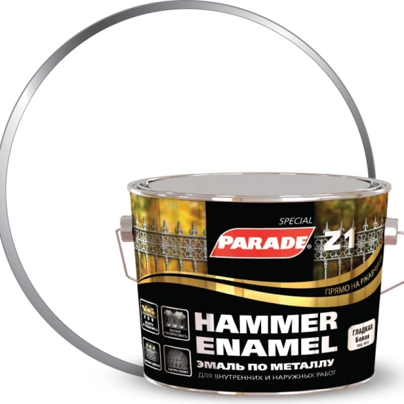 Эмаль PARADE Z1 белая гладкая база А RAL9016 2.5л