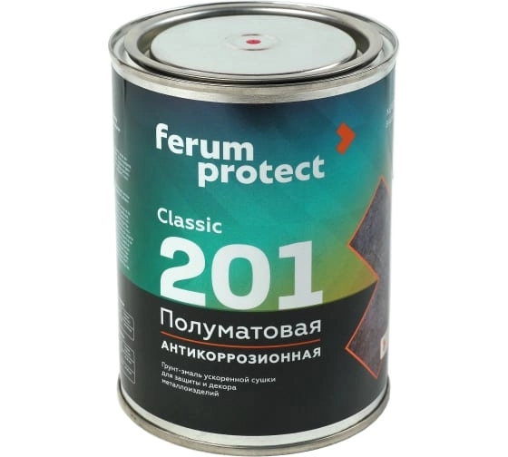 Грунт-эмаль 3в1 Ferumprotect-201 темно-серая п/мат 0,9кг