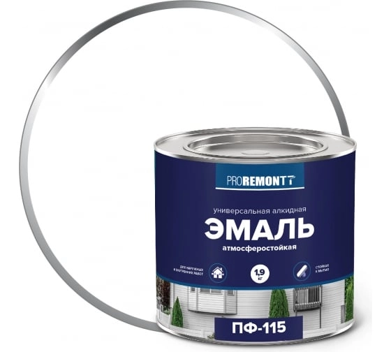 Эмаль ПФ-115 PROREMONTT Бел. глянц. 10кг