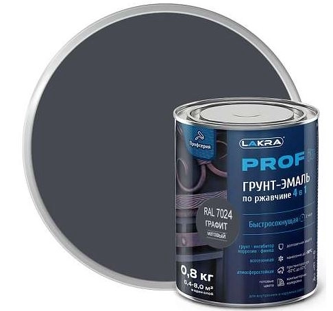 Грунт-эмаль 4в1 PROF IT графит RAL 7024 0,8кг