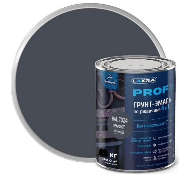 Грунт-эмаль 4в1 PROF IT графит RAL 7024 2,8кг
