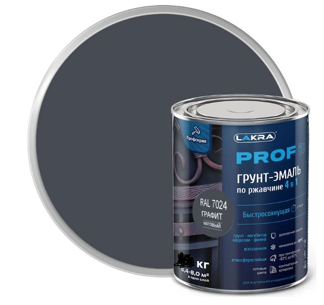 Грунт-эмаль 4в1 PROF IT графит RAL 7024 2,8кг