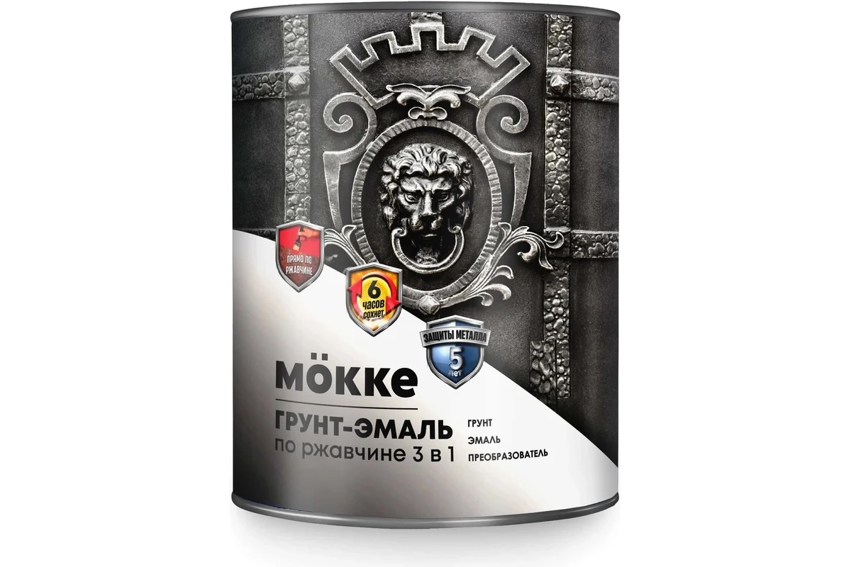 Грунт-эмаль 3в1 алкидно-уретановая MOKKE красная 1,9кг