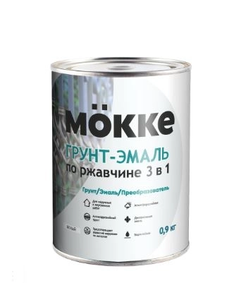 Грунт-эмаль 3в1 алкидно-уретановая MOKKE зеленый 0,9кг