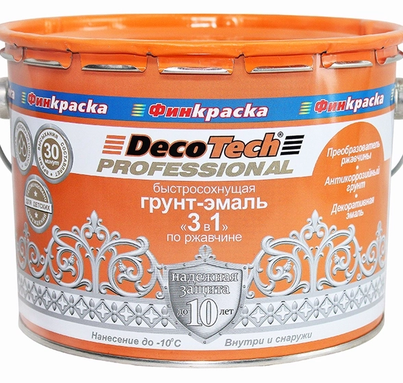 Эмаль DecoTech 3в1 графит RAL7024 1,8кг