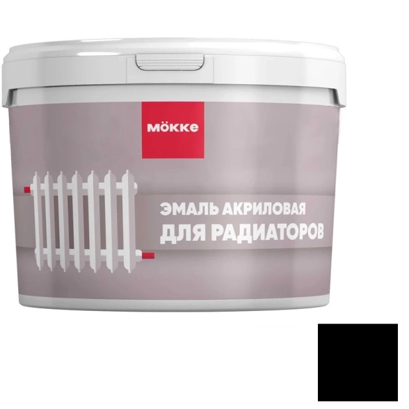 Эмаль акрил. MOKKE д/рад.мат черный 0,9кг