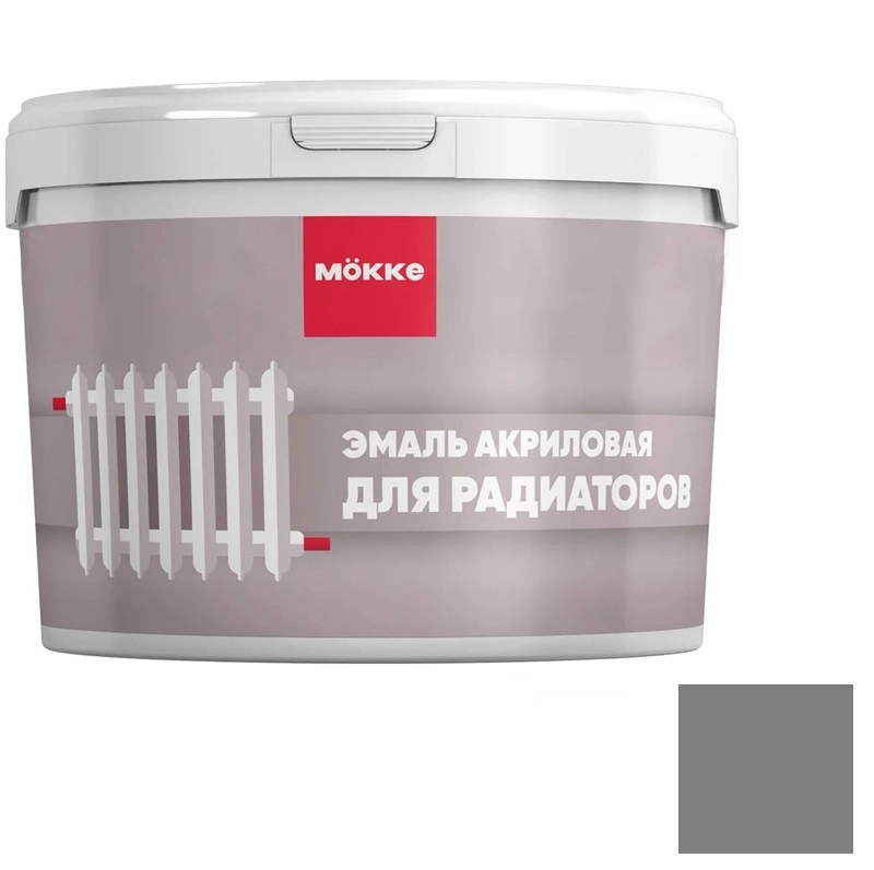 Эмаль акрил. MOKKE д/рад.мат графит 0,9кг