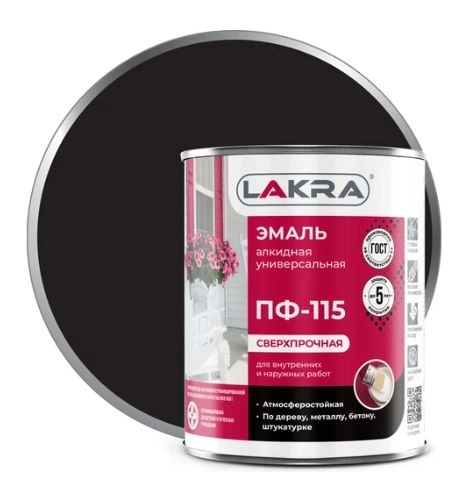 СО Эмаль Лакра ПФ-115 Черная 0.9кг