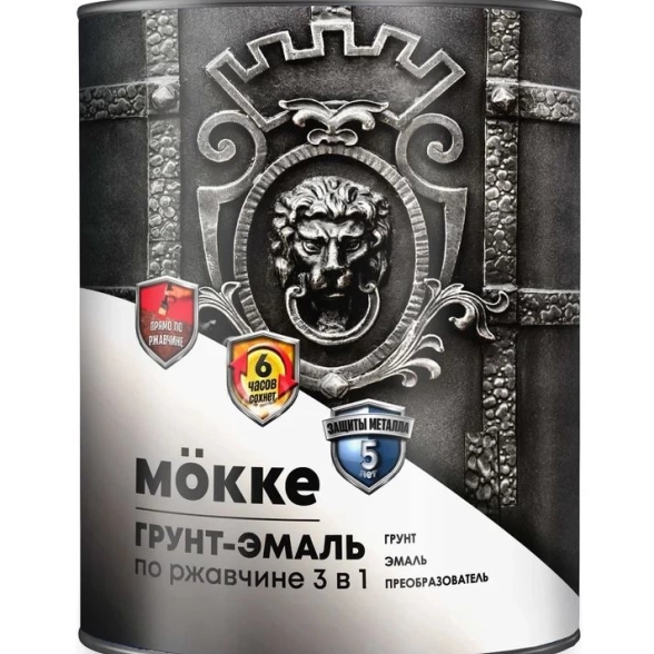 Грунт-эмаль MOKKE алк-уретан. 3в1 RAL9005 глубок.черн.мат. 1,9кг