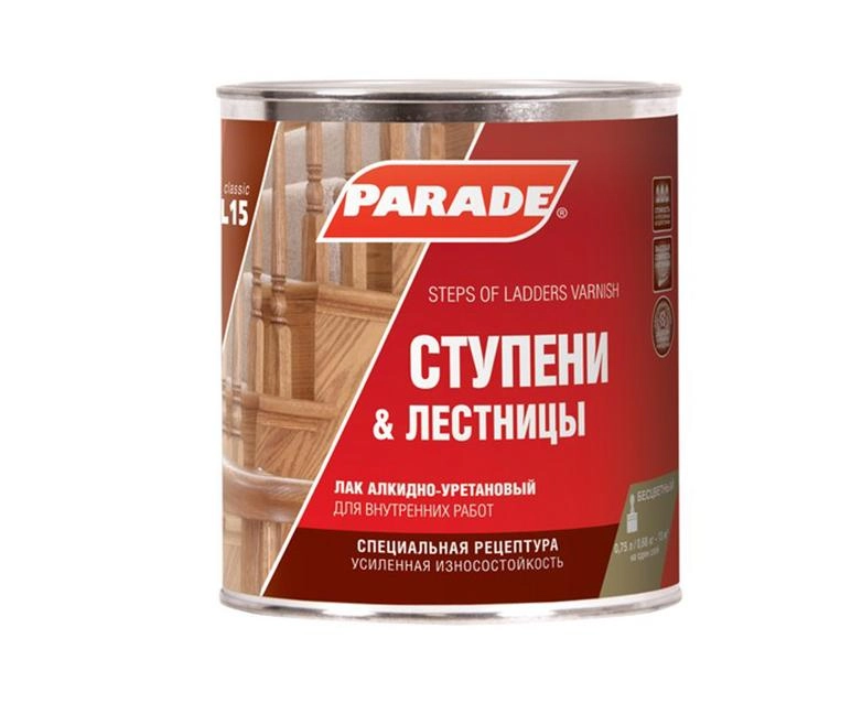 Лак PARADE алк-уретан L15 ступени&лестницы глянц.0,75л