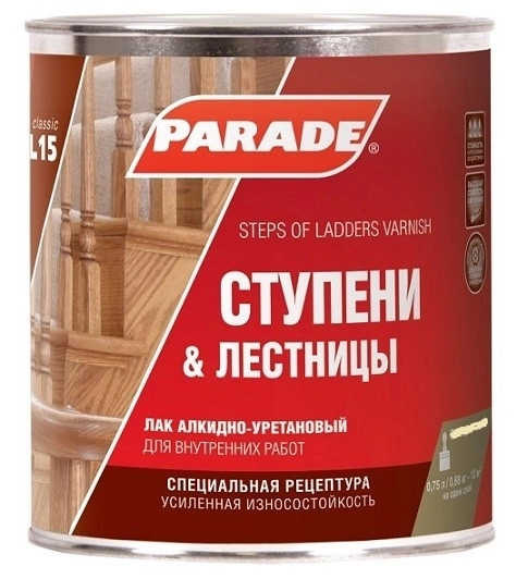 Лак PARADE алк-уретан L15 ступени&лестницы мат.0,75л-image-1