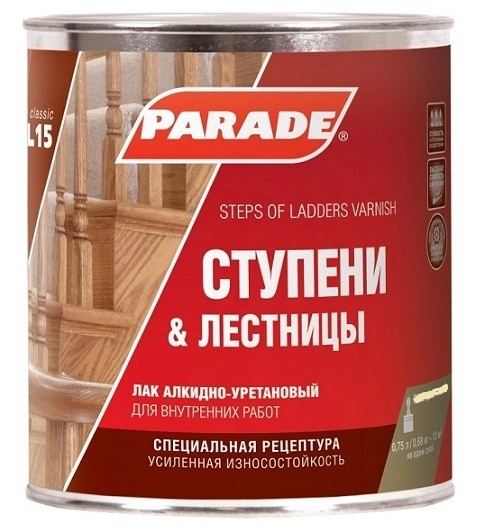 Лак PARADE алк-уретан L15 ступени&лестницы мат.0,75л-image-1
