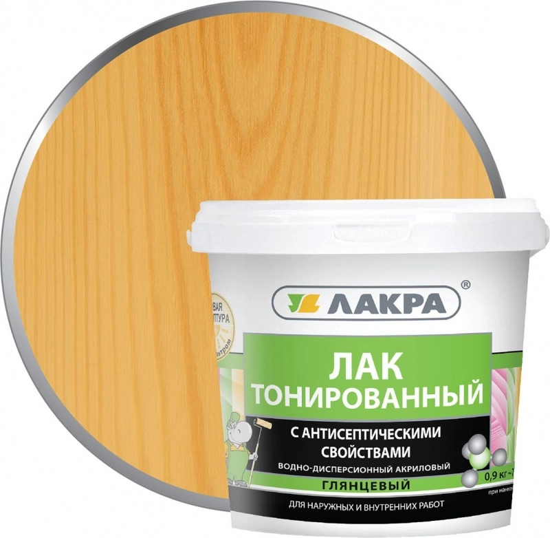 Лак Лакра в/д сосна тонированный 0.9кг