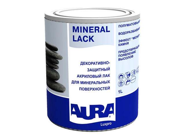 Лак AURA Mineral Lack защитно-декор. д/минер.пов. 1л