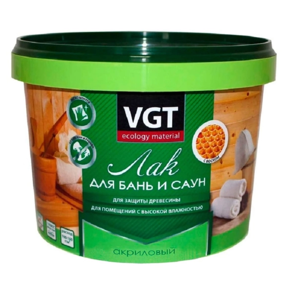 Лак акриловый ВГТ для бань и саун 2,2кг