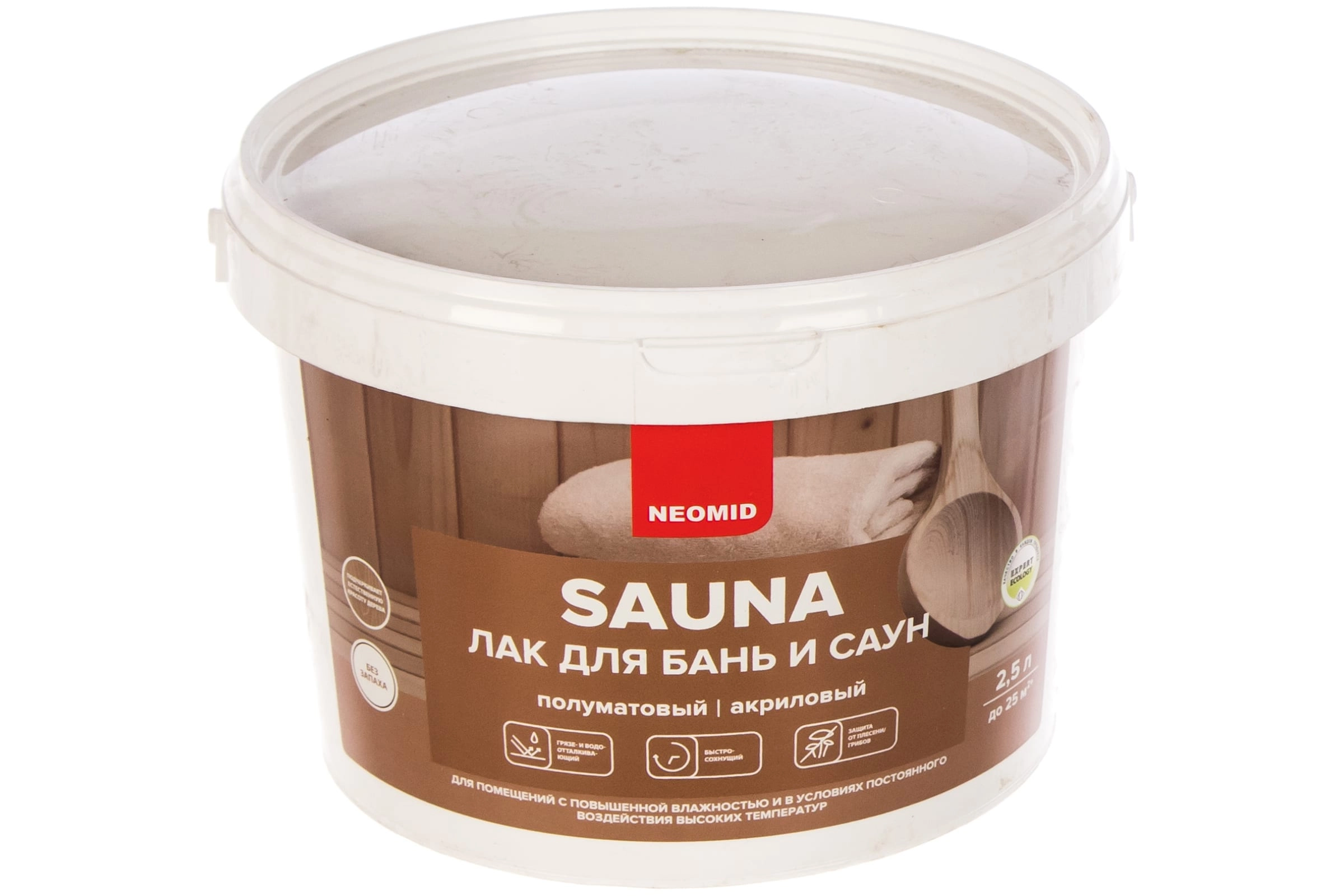 Лак акрил. д/бань/саун Неомид sauna 2,5л