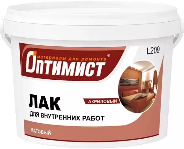 Лак Оптимист L209 акрил.мат. д/вн.раб. 3кг