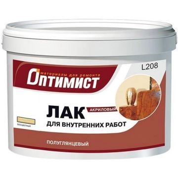 Лак Оптимист L208 акрил.п/гл. д/вн.раб. 0,9кг