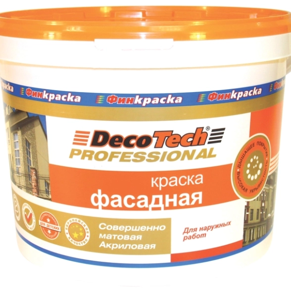 Краска в/э DecoTech Фасадная акрил 4,2кг