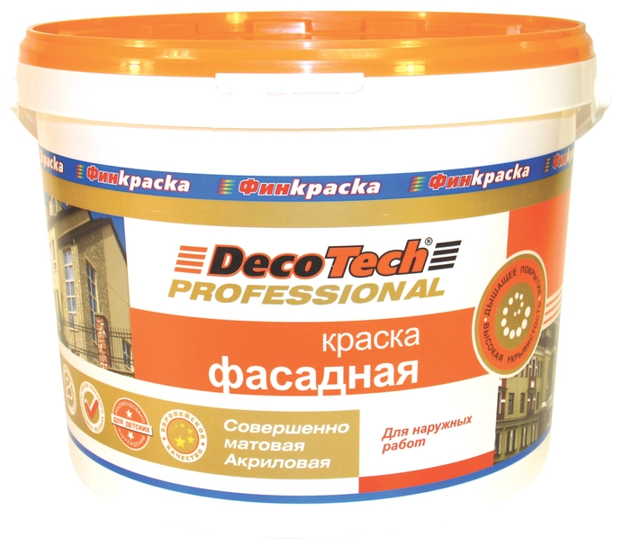 Краска в/э DecoTech Фасадная акрил 4,2кг