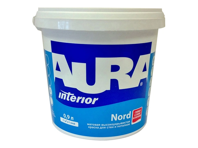 Краска AURA NORD д/стен и потолков интерьерная 0,9л