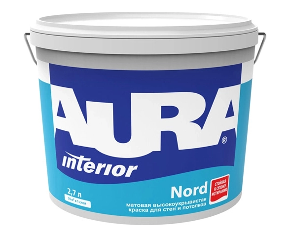 Краска AURA NORD д/стен и потолков интерьерная 2,7л