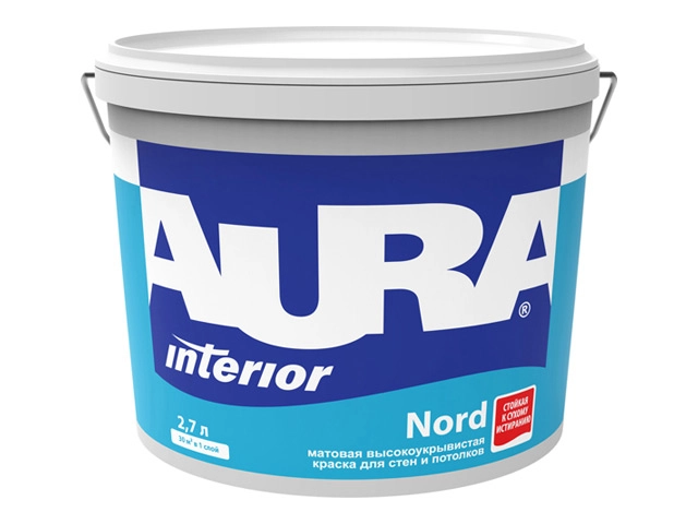 Краска AURA NORD д/стен и потолков интерьерная 2,7л