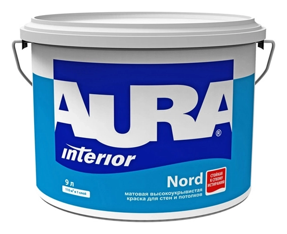 Краска AURA NORD д/стен и потолков интерьерная 9л