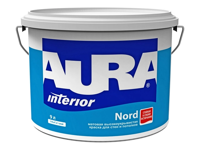 Краска AURA NORD д/стен и потолков интерьерная 9л