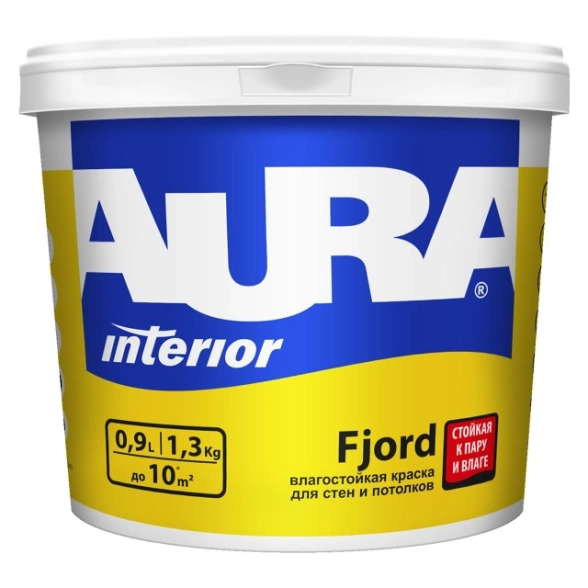 Краска AURA FJORD д/стен и потолков влаг.0,9л