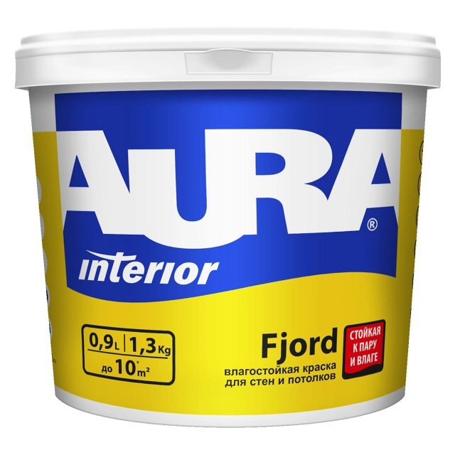Краска AURA FJORD д/стен и потолков влаг.0,9л