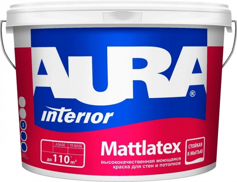 Краска AURA MATTLATEX д/стен и потолков моющаяся 4,5л