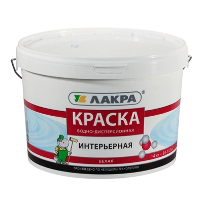 Краска в/д Лакра интерьер. белая 14кг