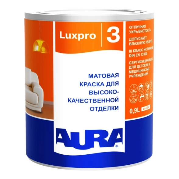 Краска AURA LUXPRO 3 матовая 0,9л