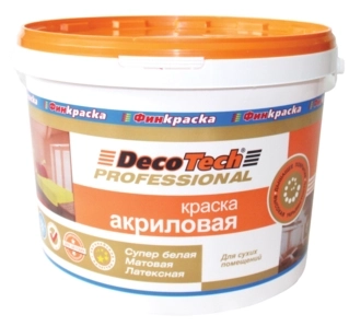 Краска в/э DecoTech акриловая база А 14/14,4кг